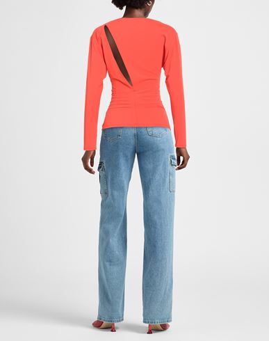 Woman Top Tomato red Size 0 Acetate, Polyamide, Elastane