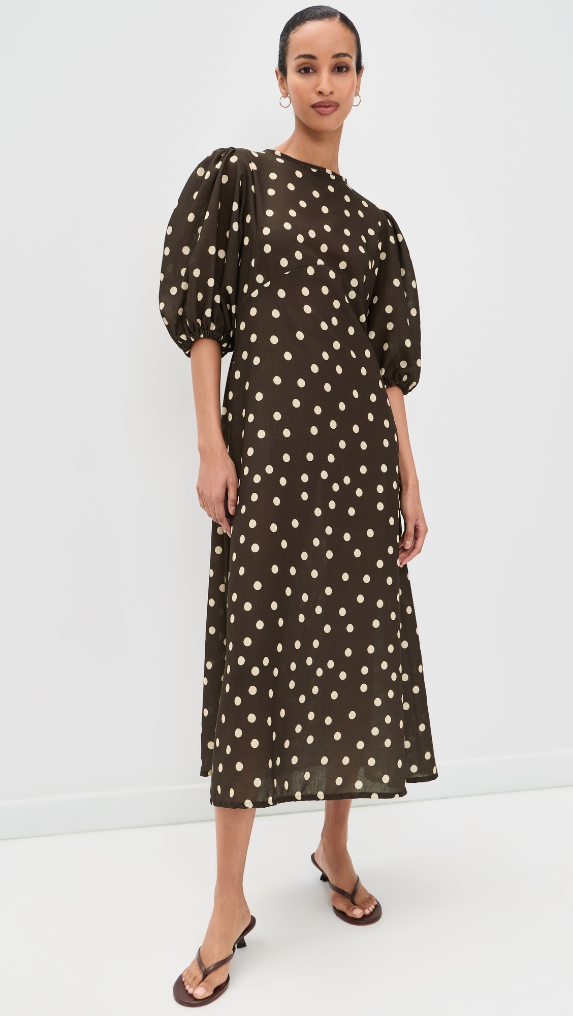 The Dawn Dress Polka Dots Brown