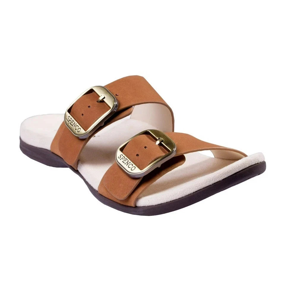 Men's Vista Sandals Brown Leather Arch Support Open Toe Slide HAWK2322