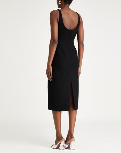 Woman Midi dress Black Size 8 Wool, Polyamide, Aluminum