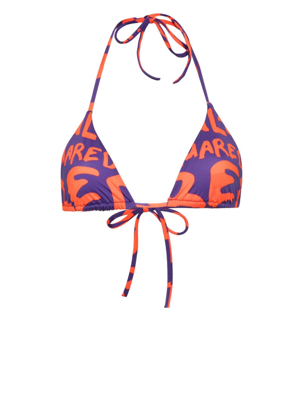 Logo-print bikini top - Purple