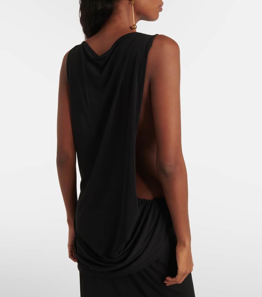 Peplo draped jersey maxi dress