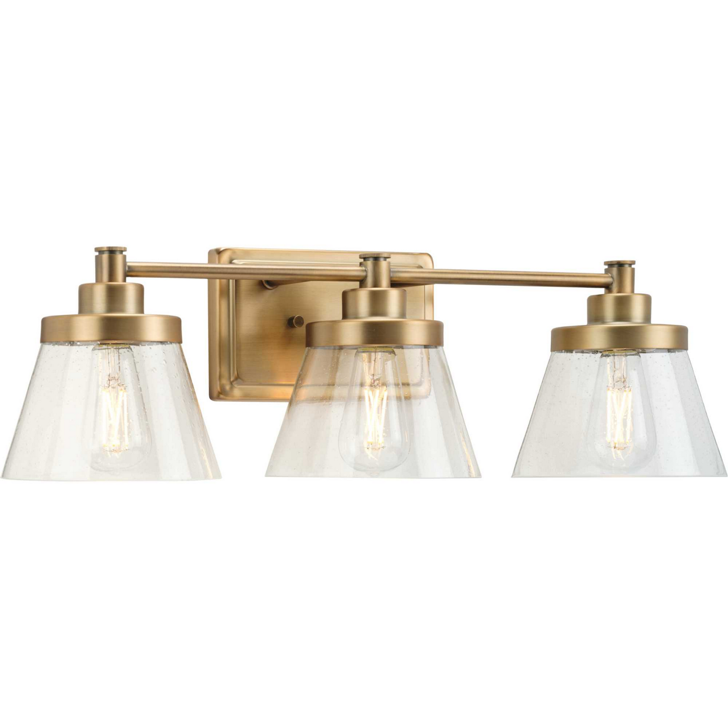 Vintage Brass Three Light Bath Bracket from the Hinton Collection