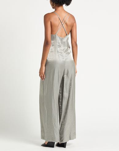 Woman Jumpsuit Grey Size 6 Viscose, Linen, Polyamide