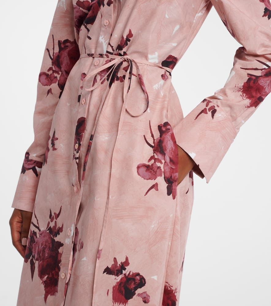 Floral cotton poplin shirt dress