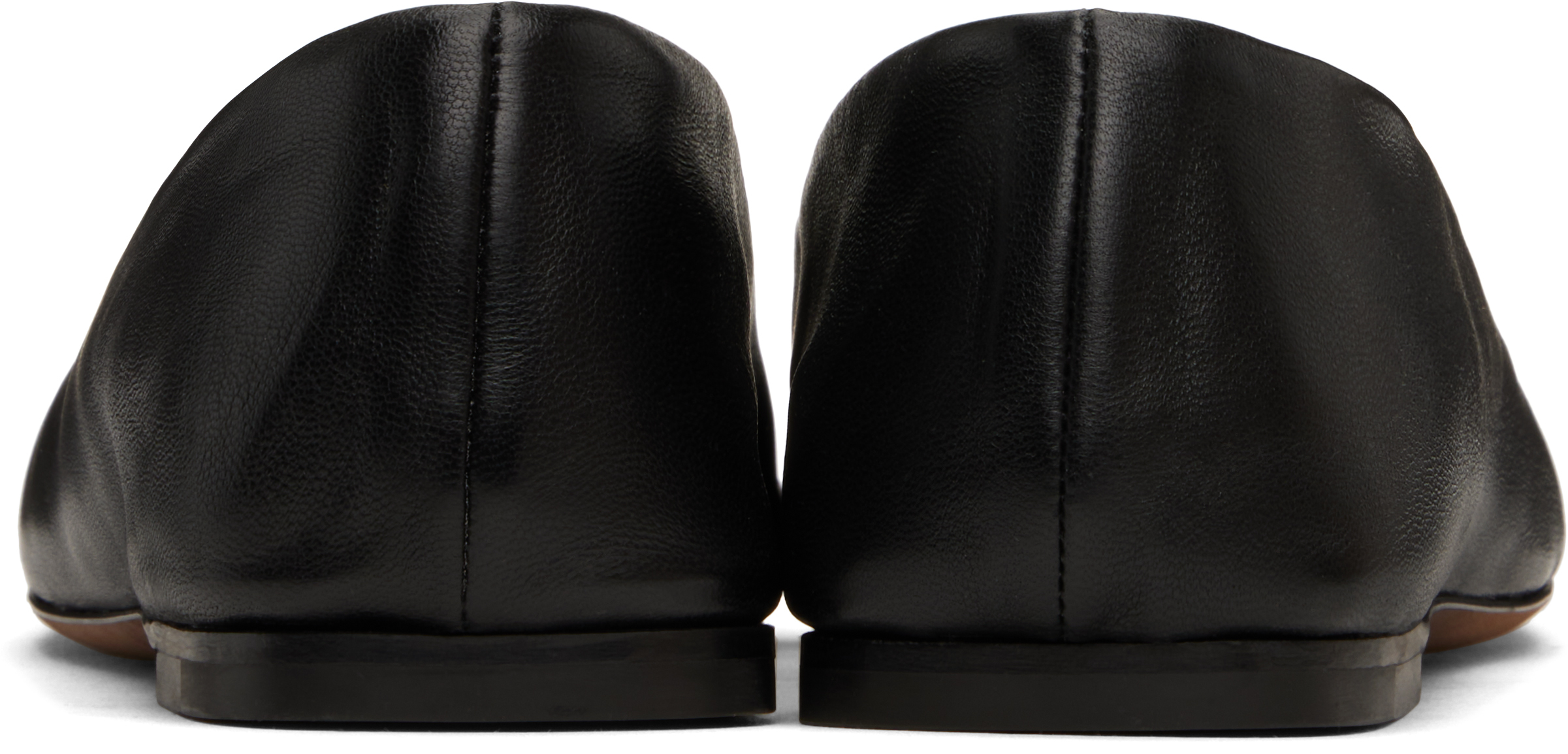 The Row Black Square Ballerina Flats