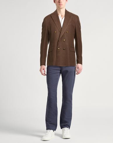 Man Blazer Brown Size 40 Linen, Wool