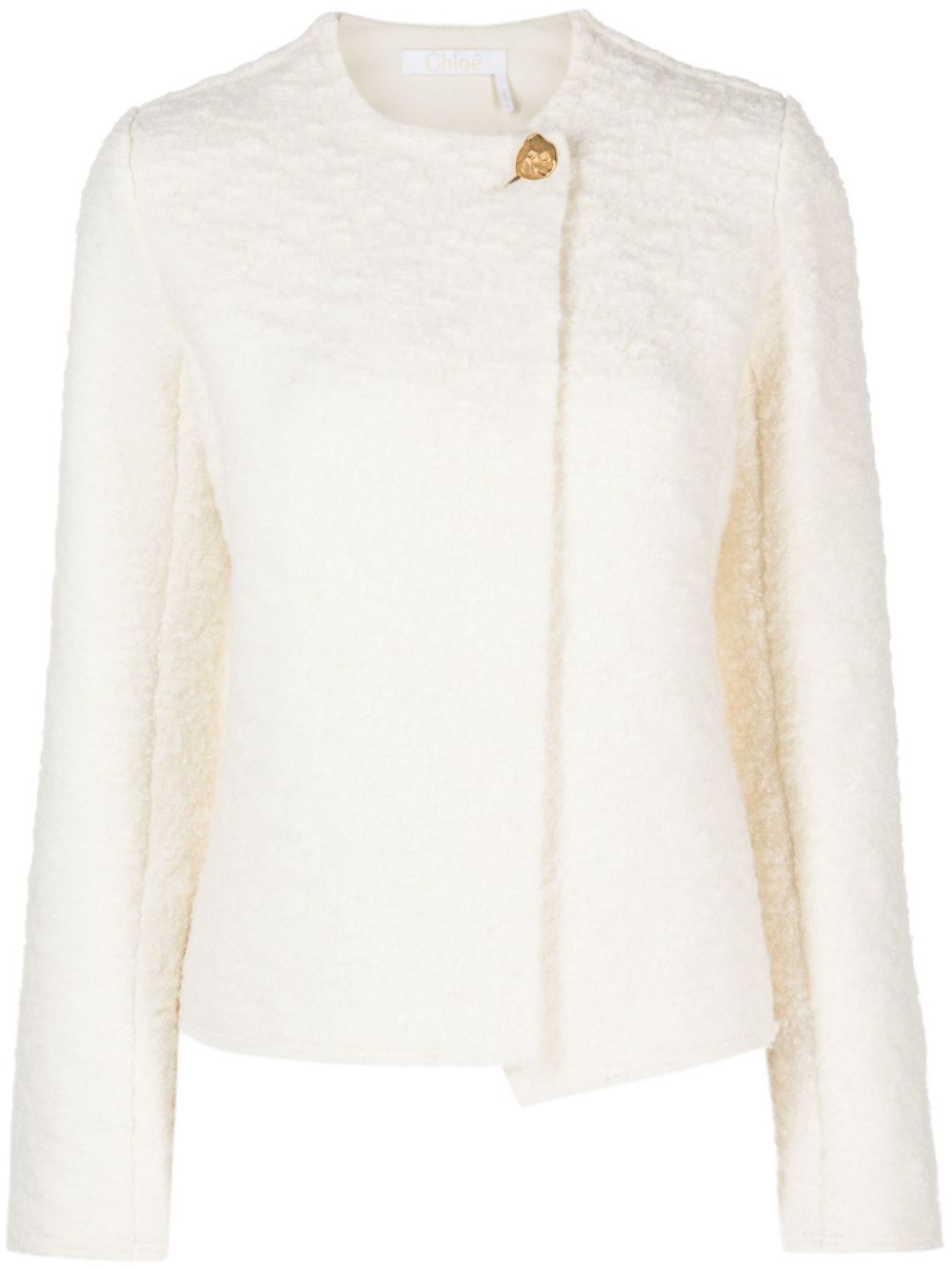 Textured wool-blend jacket - Neutrals