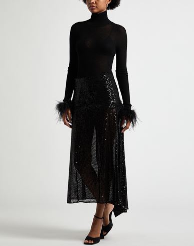 Woman Midi skirt Black Size 8 Polyester, Elastane