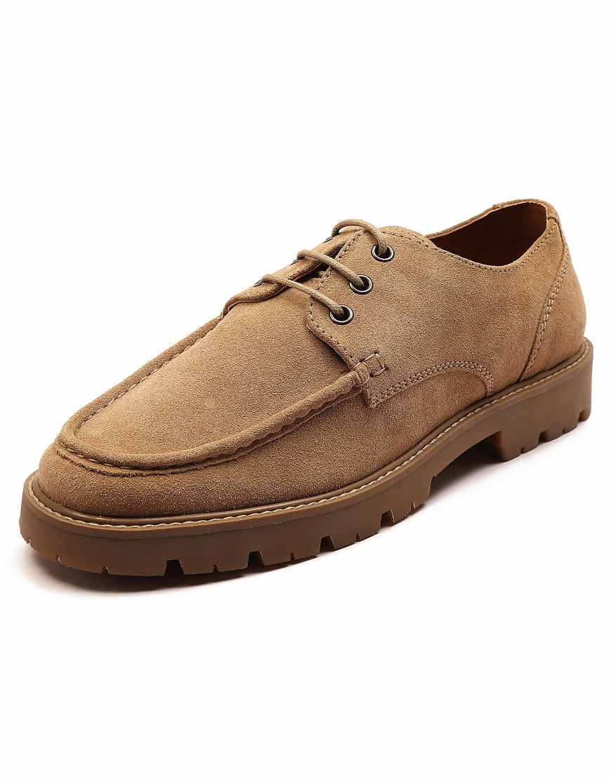 Off The Hook 'harvey' suede leather casual lace-up boat shoes in sabia-Brown