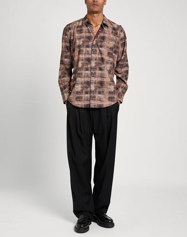Man Shirt Brown Size 16 Cotton