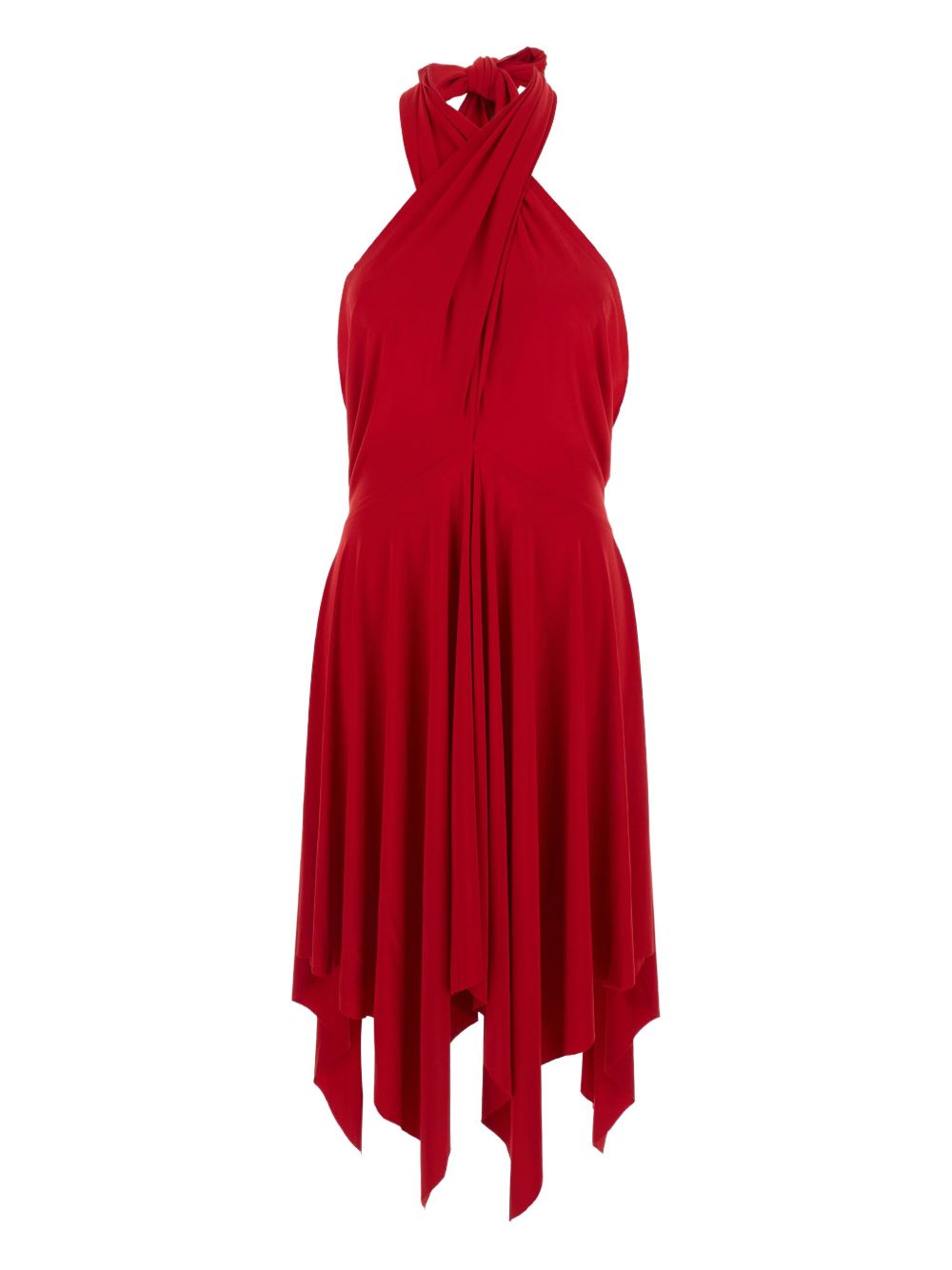 Knotted halterneck dress - Red