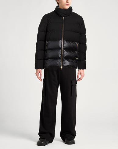 Man Puffer Black Size XXL Polyester, Viscose
