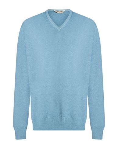 Man Sweater Light blue Size 46 Virgin Wool