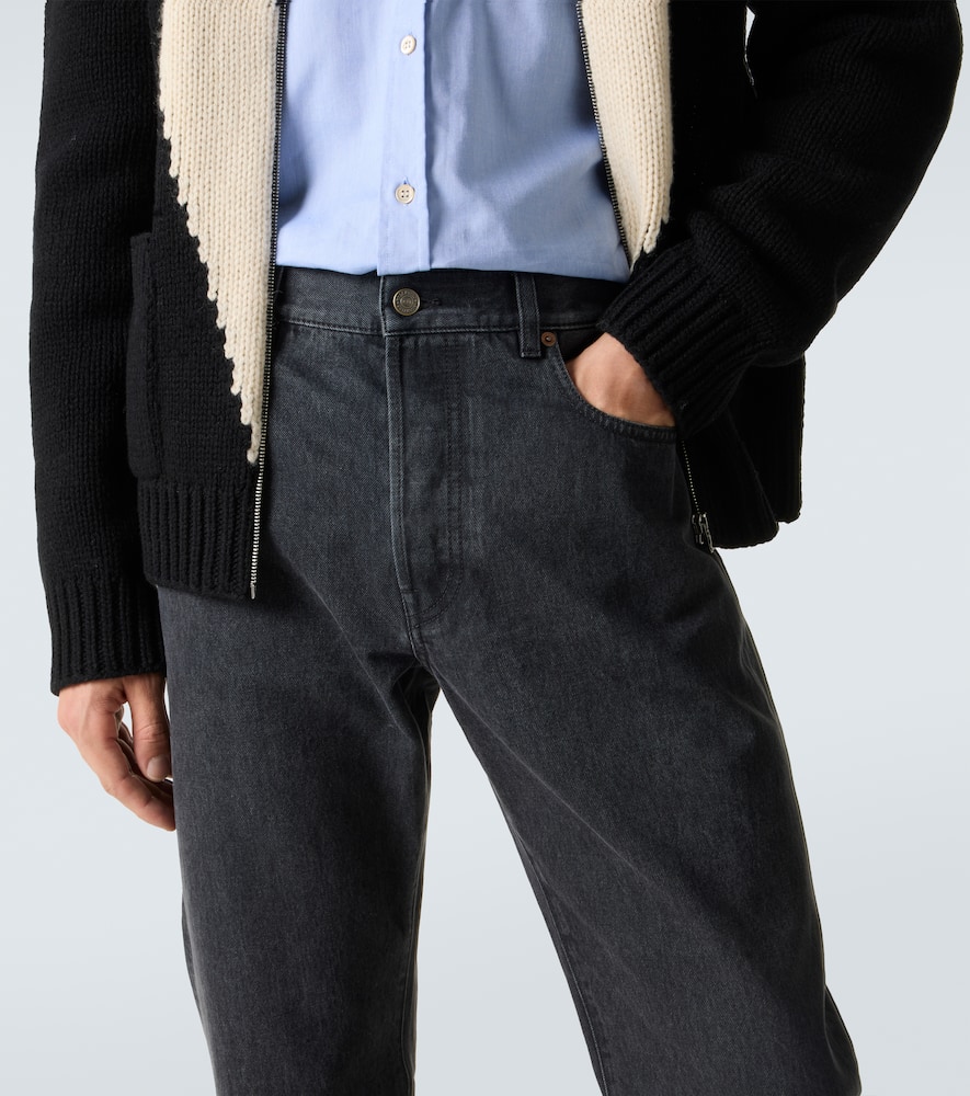 Mid-rise straight jeans