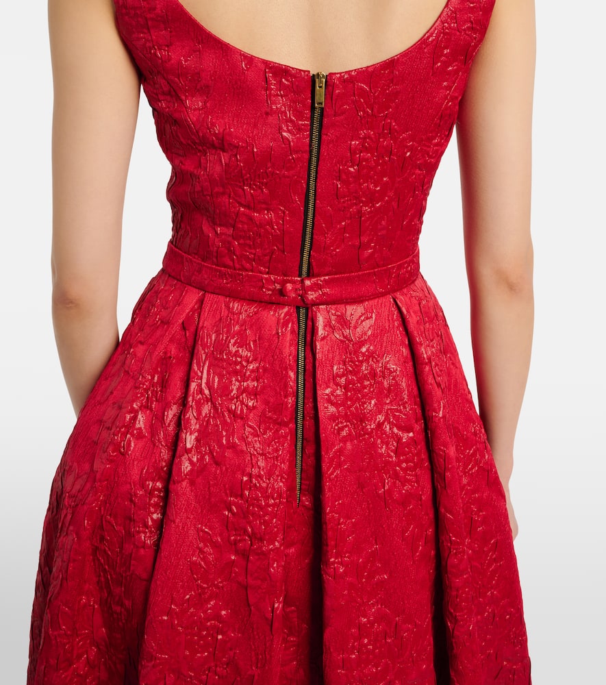 Asher floral jacquard midi dress