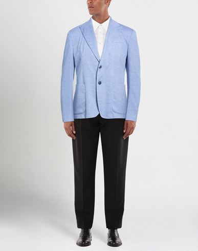 Man Blazer Light blue Size 40 Viscose, Polyester, Elastane