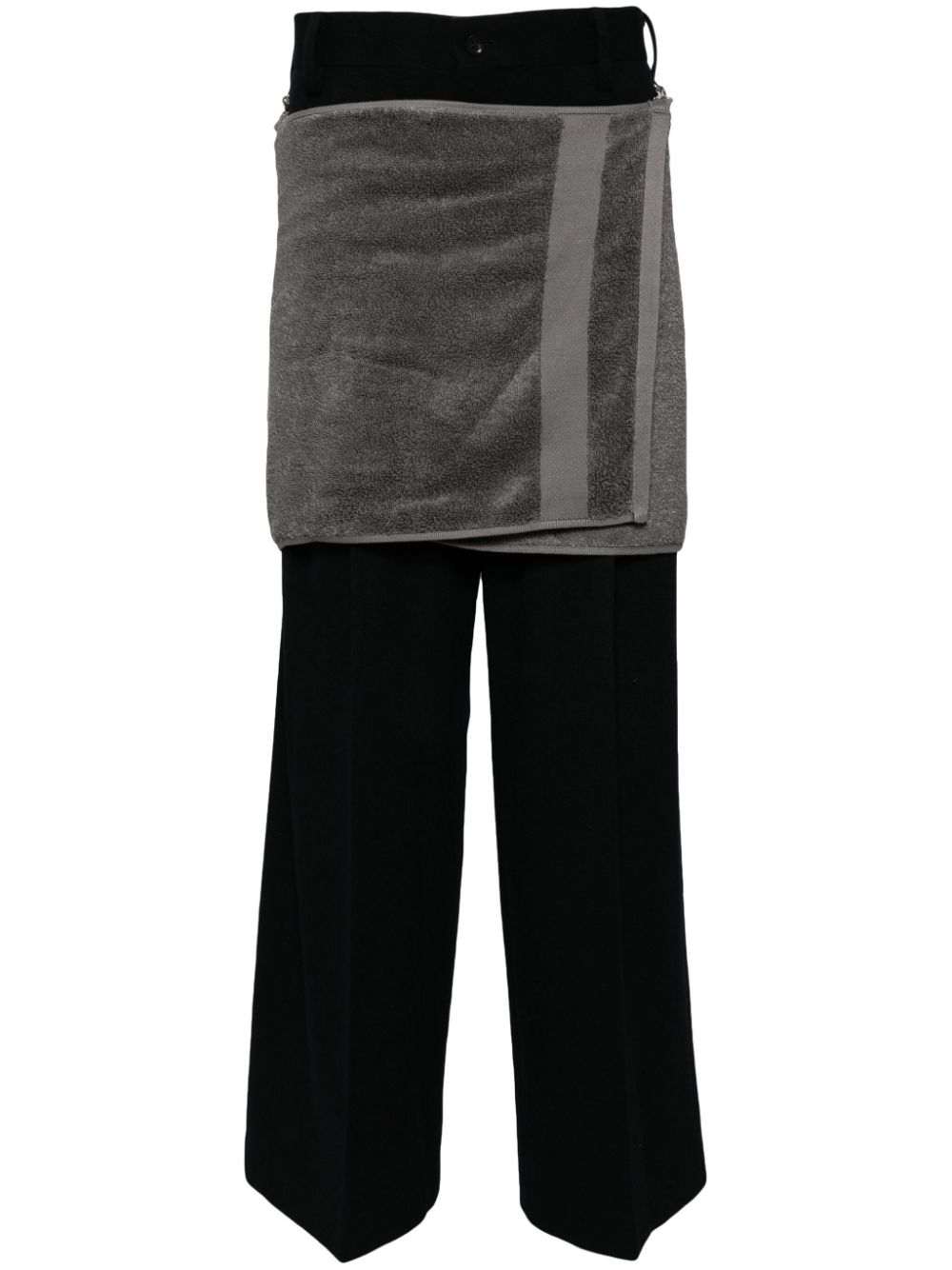 Onsen Towel felted-finish trousers - Black