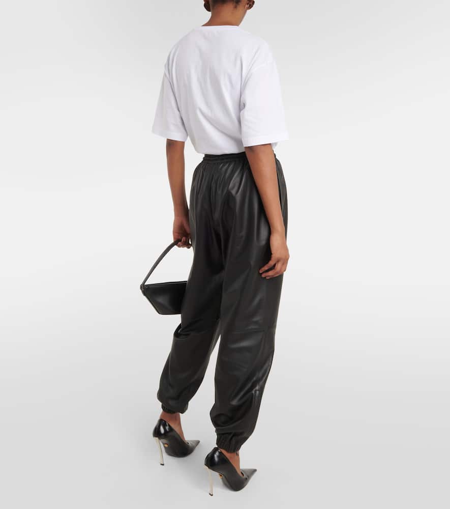 Leather sweatpants