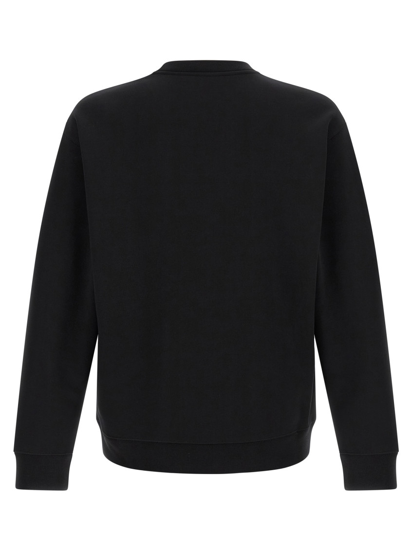 Black Solid Crew Neck Sweatshirt