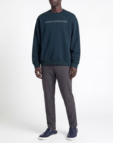 Man Sweatshirt Navy Size L Cotton