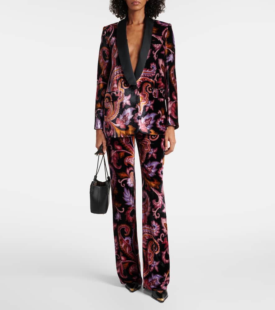 Jacquard straight pants
