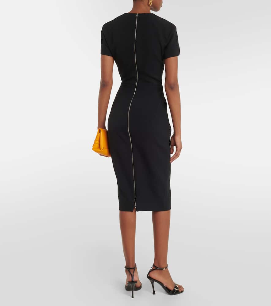 Fitted T-Shirt crêpe midi dress