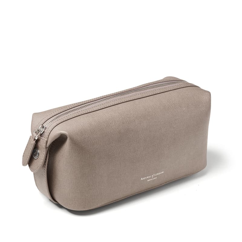 Mount Street Washbag in Warm Grey Saffiano