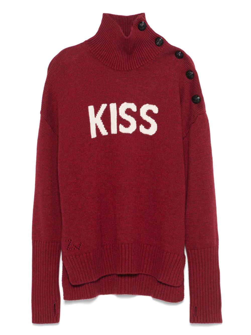 Motif-intarsia sweater - Red