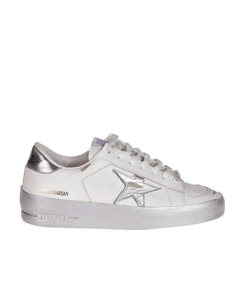 Stardan sneakers with silver metallic leather star and heel tab