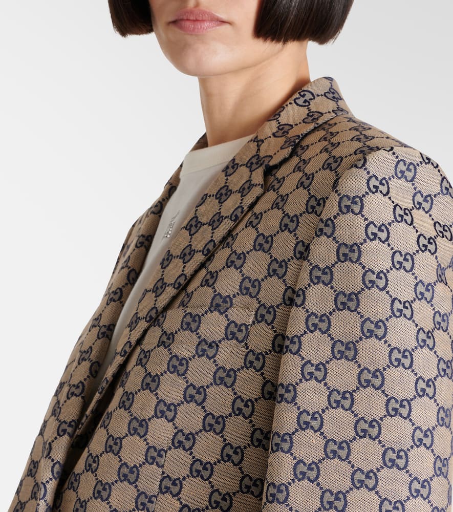 GG canvas linen-blend blazer
