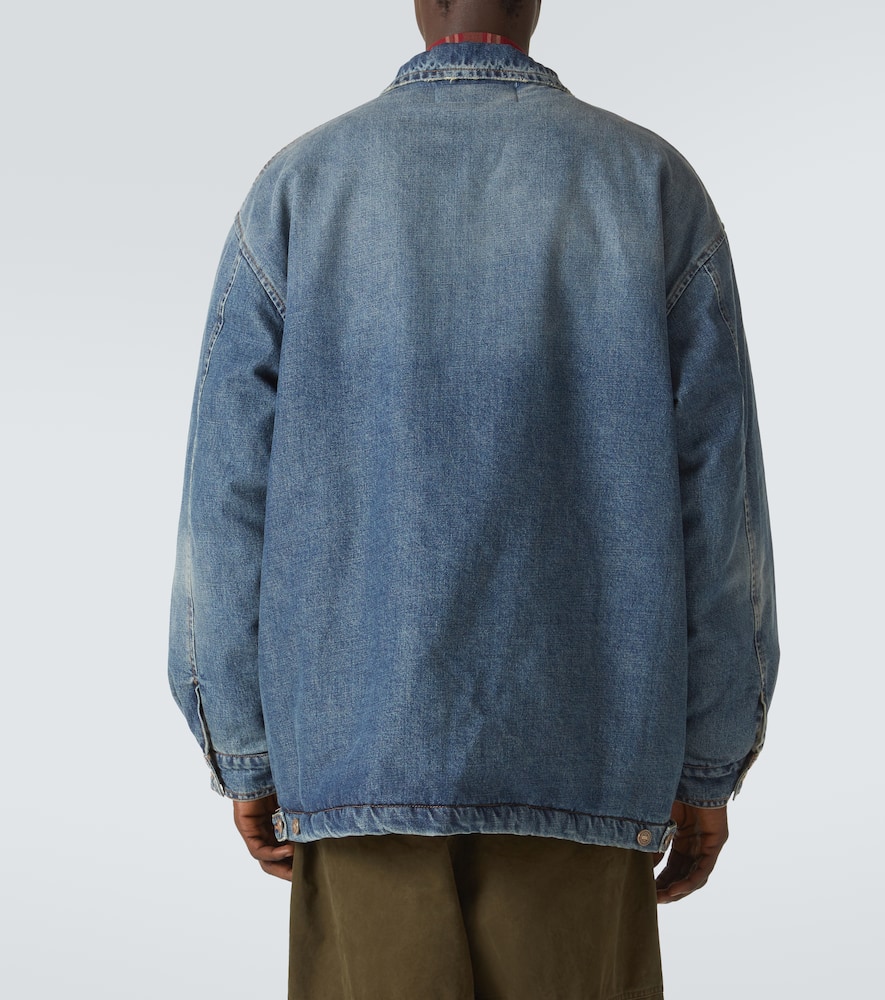 Faux shearling-lined denim jacket