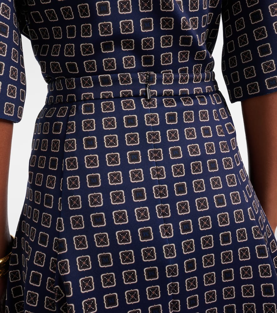 Benda printed jersey midi skirt