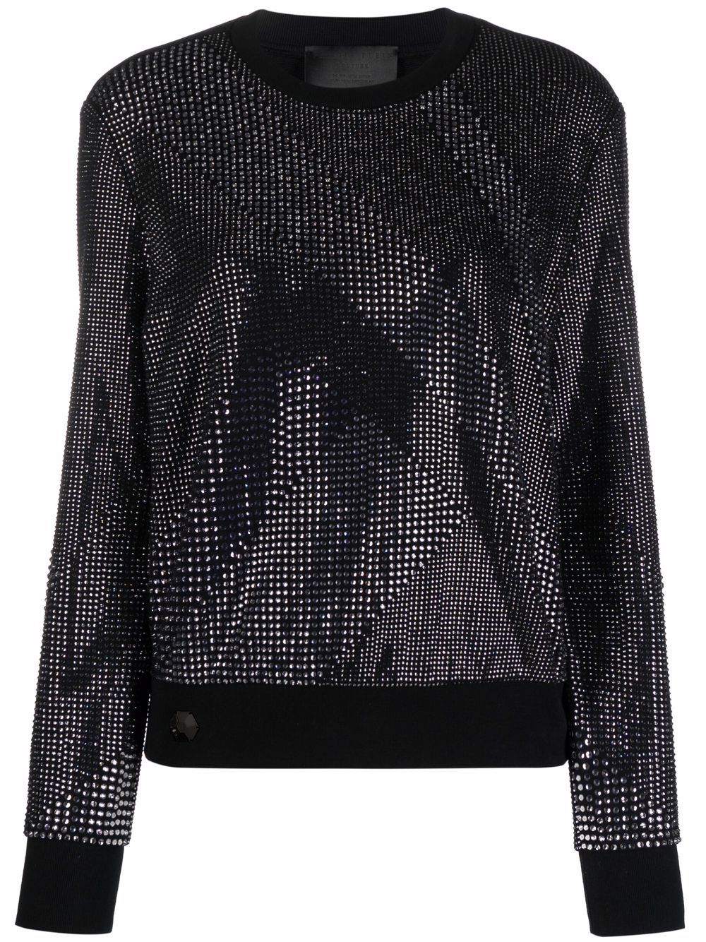 Crystal-embellished cotton sweatshirt - Black