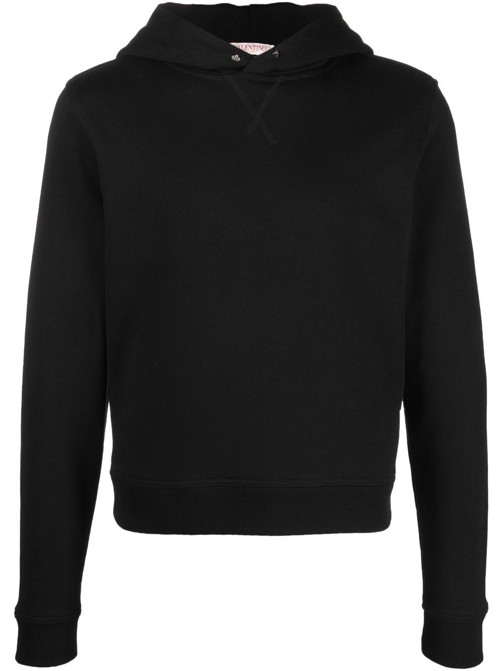 Rockstud-detail cotton hoodie - Black