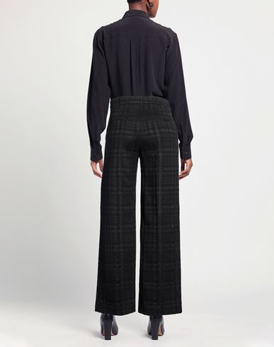 Woman Pants Black Size 10 Cotton, Polyester, Metallic fiber, Elastane