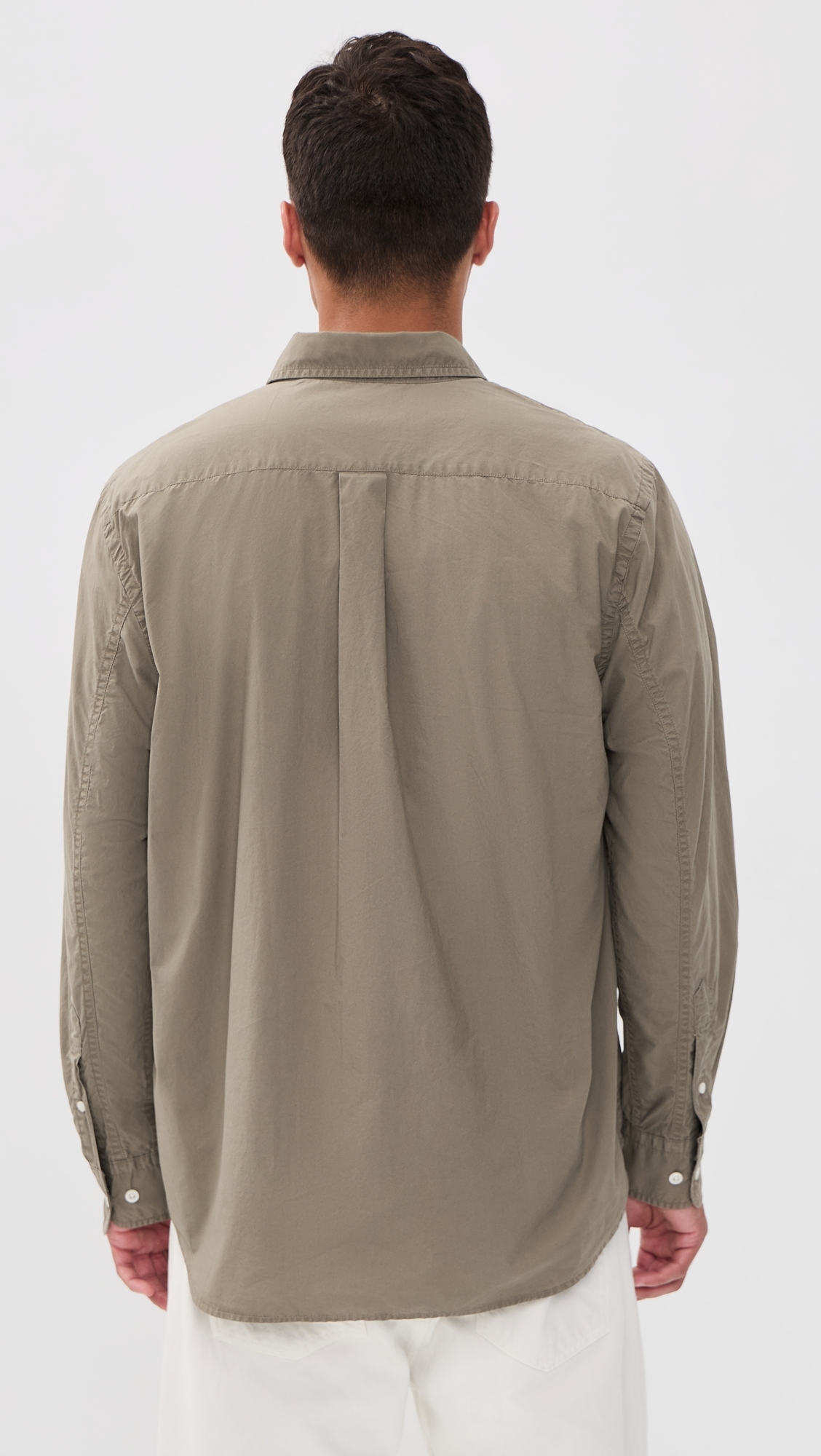 Long Sleeve Poplin Shirt Dark Driftwood