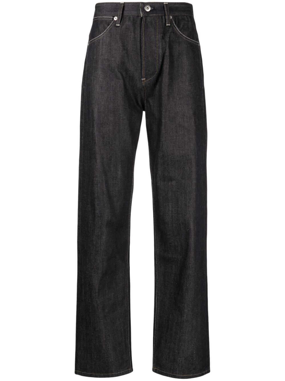Contrast-stitching cotton jeans - Blue