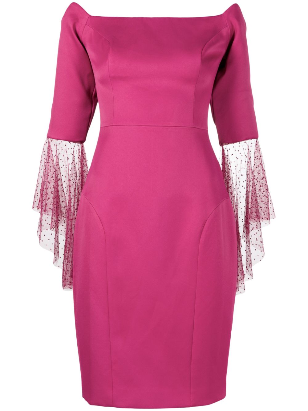 Anne tulle-sleeved dress - Pink