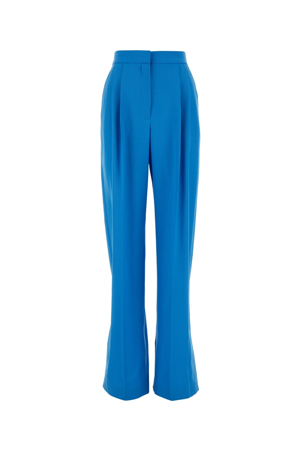 Wool Pleated Trousers — Blue