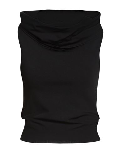 Woman Top Black Size L Viscose, Polyester