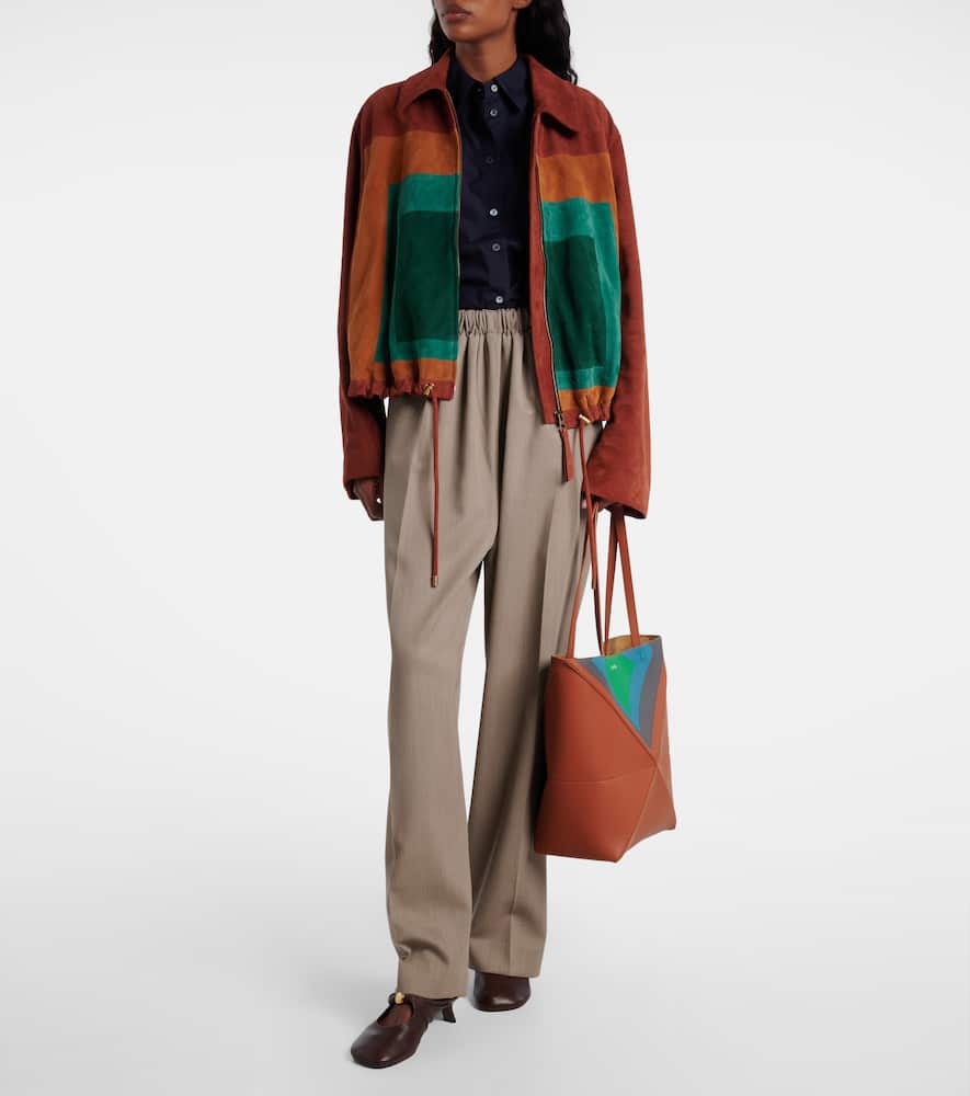 Puzzle Fold Square Medium leather tote bag