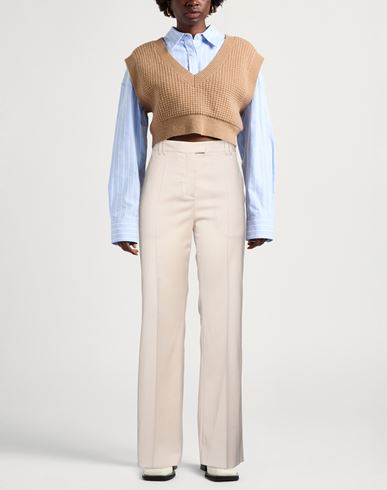Woman Pants Beige Size 4 Polyester, Wool, Elastane