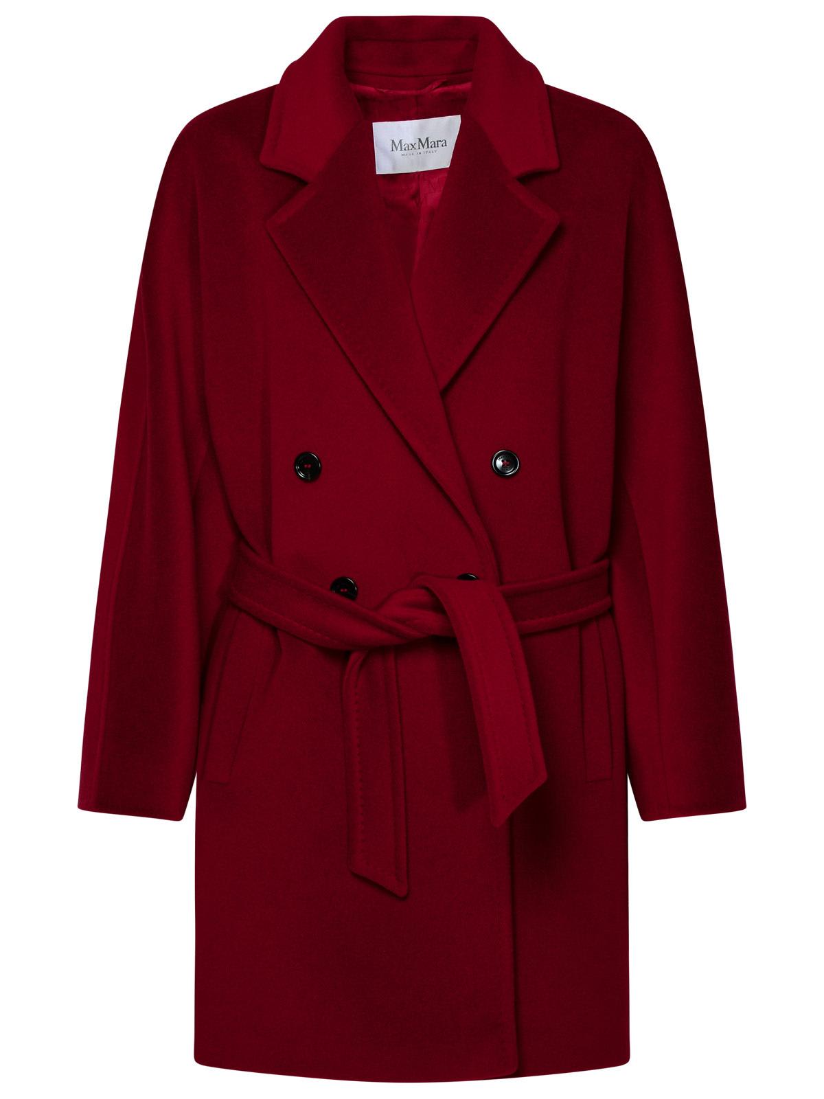 Burgundy Wool Blend Coat