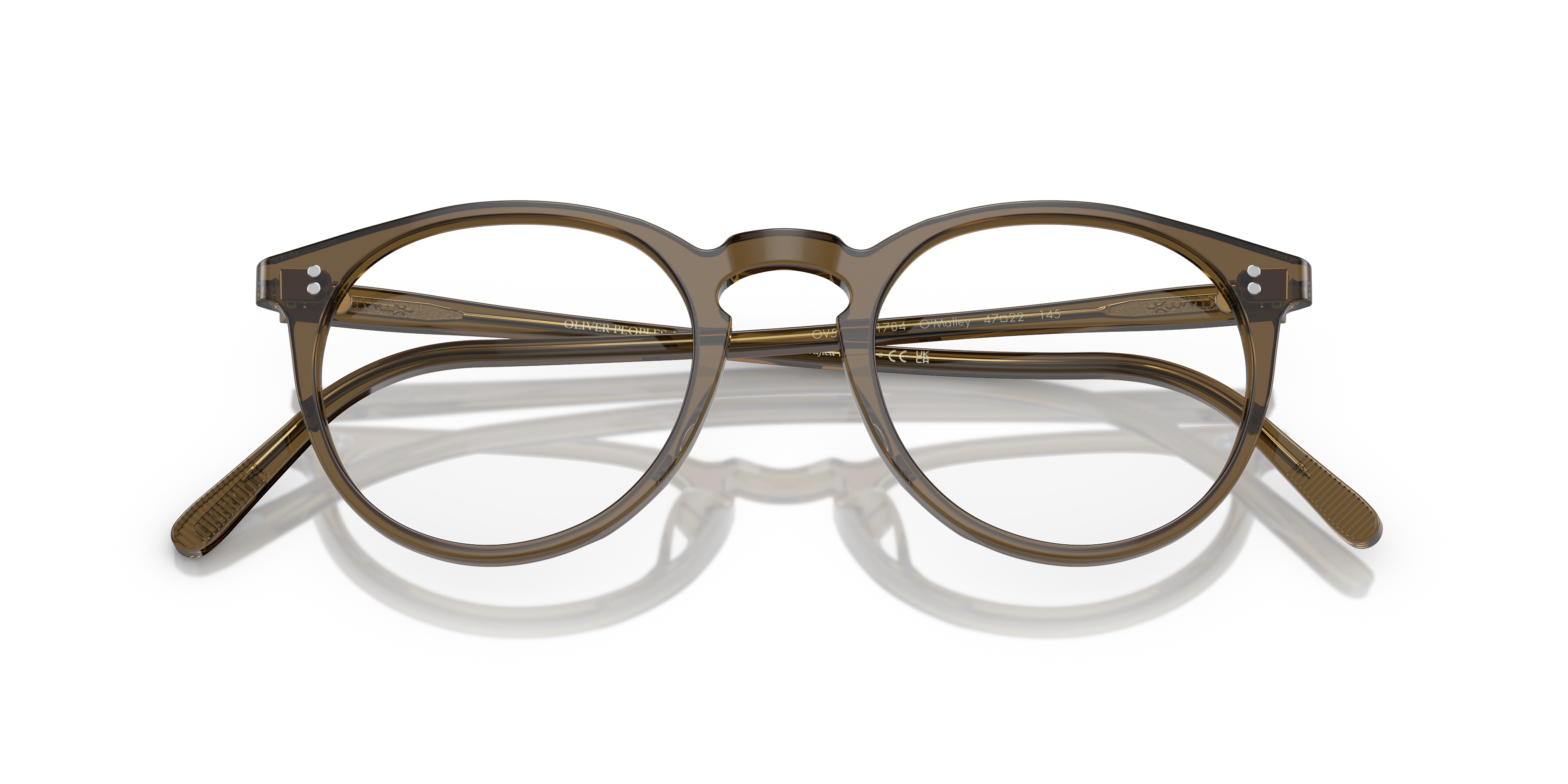 Oliver Peoples Uomo Oliver Peoples OV5183 O'MALLEY 1784 Montature da vista Acetato Marrone Trasparente Pantos Normale
