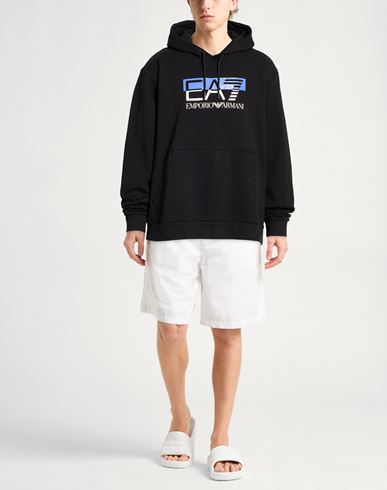 Man Sweatshirt Black Size 3XL Cotton, Polyester, Elastane