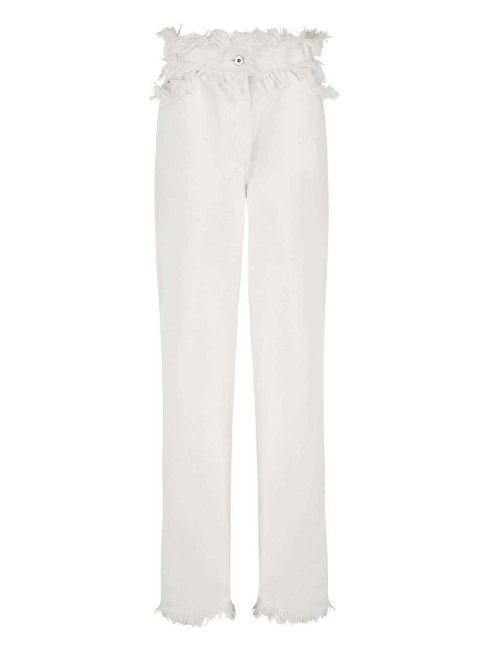 Ferragamo fringed jeans - White