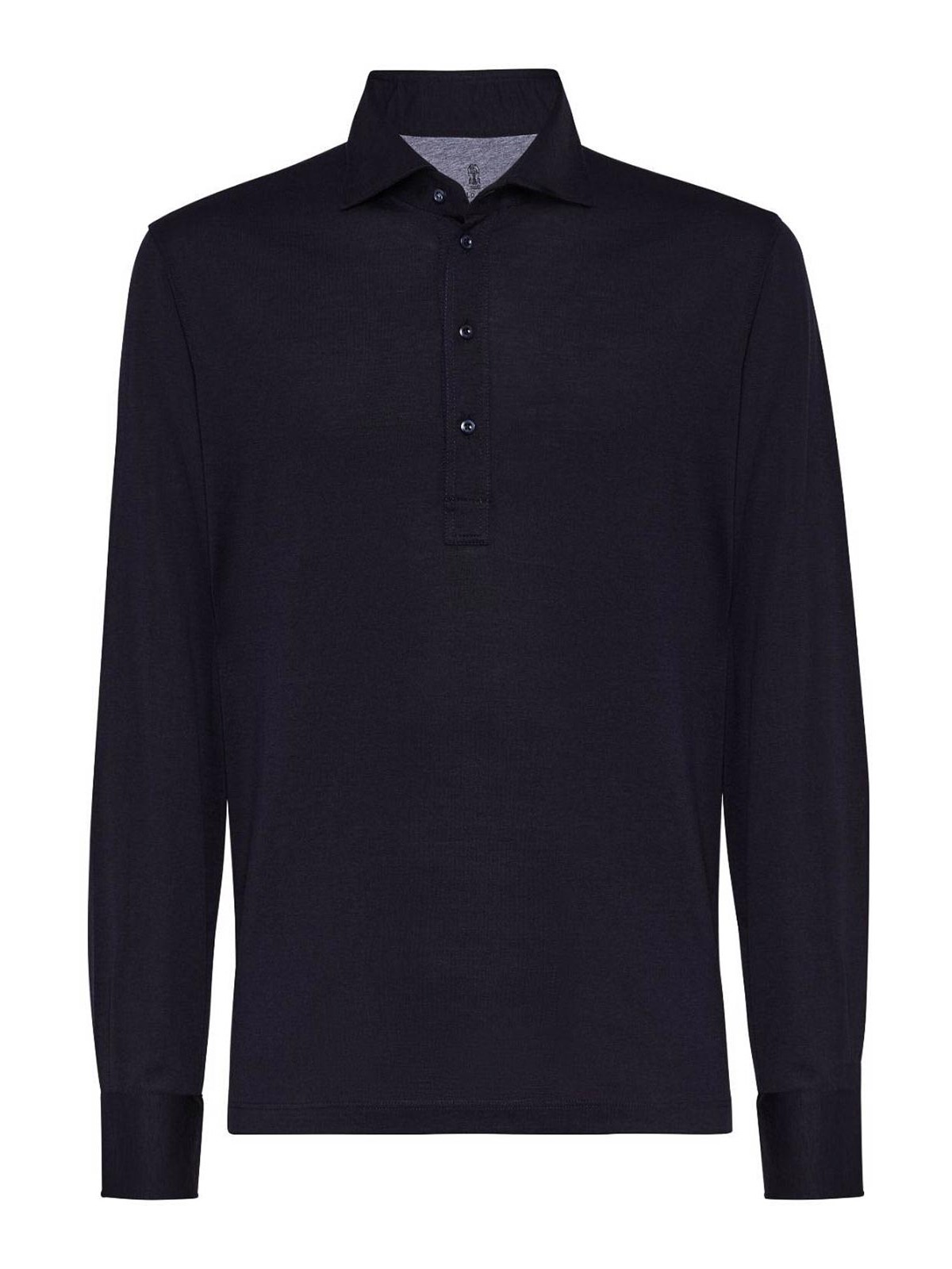 Long-sleeve polo shirt - Blue