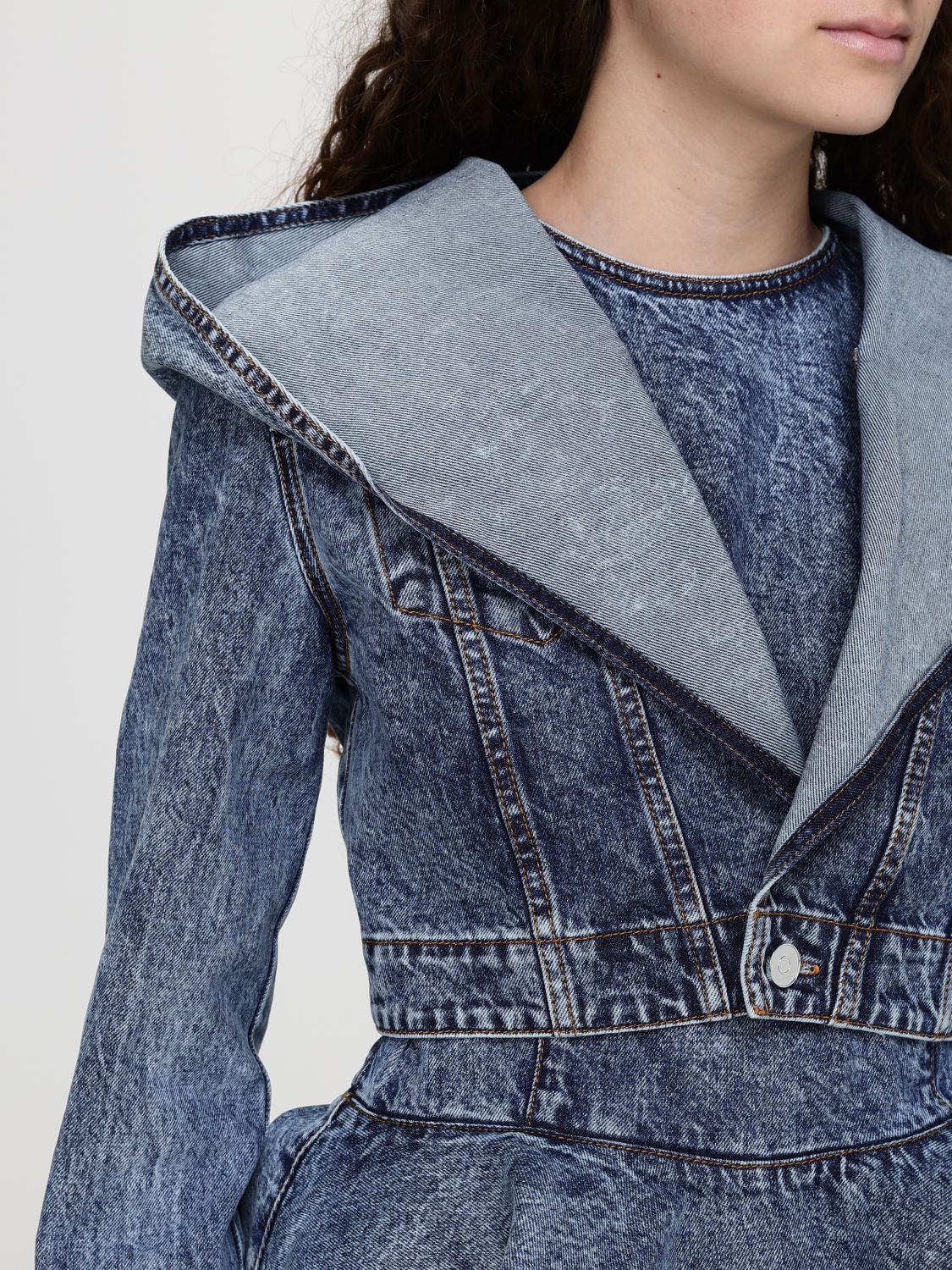 Jacket ALAÏA Woman color Gnawed Blue