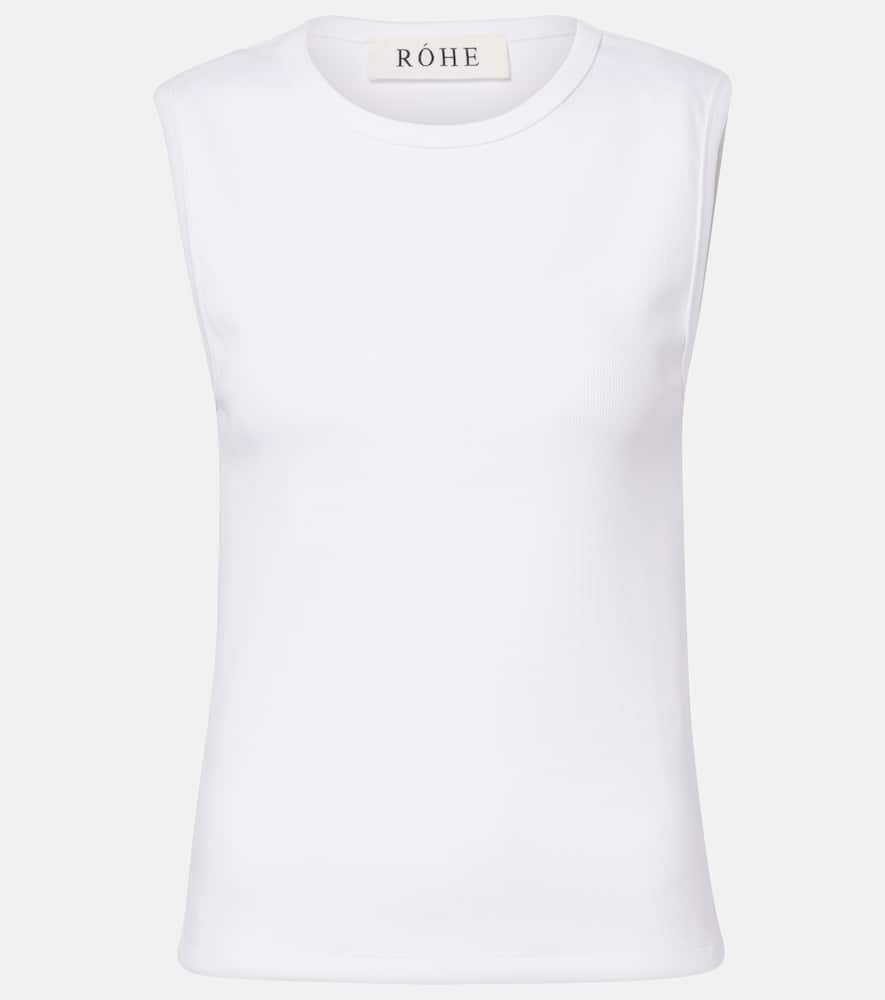 Róhe Ribbed-knit cotton-blend jersey tank top
